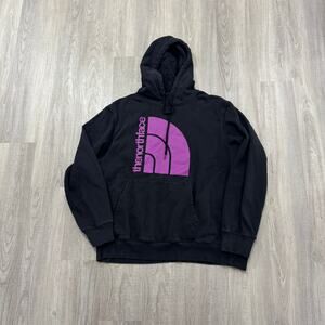 The North Face Hoodie Men's Extra Large XL Black Pink Sweatshirt Outdoors Hiking